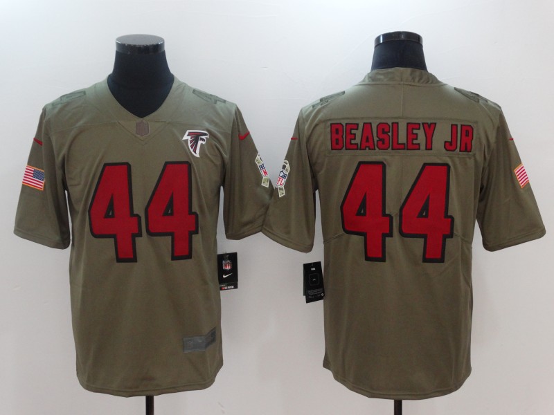 Men Atlanta Falcons #44 Beasley Jr Nike Olive Salute To Service Limited NFL Jerseys